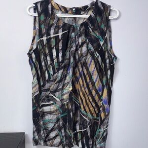Boss Abstract Patterned Sleeveless Blouse